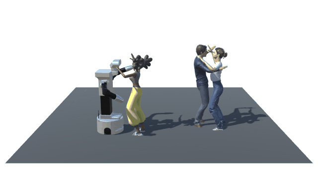 Robot Interaction Behavior Generation based on Social Motion Forecasting for Human-Robot Interaction